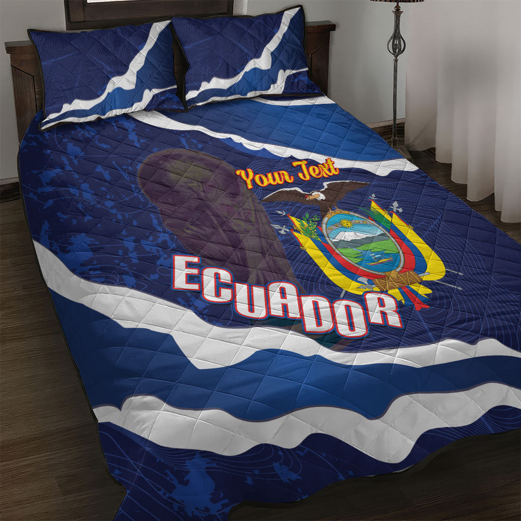 Custom Ecuador 2026 Football Quilt Bed Set Come On La Tri Grunge Style