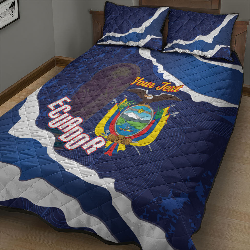 Custom Ecuador 2026 Football Quilt Bed Set Come On La Tri Grunge Style