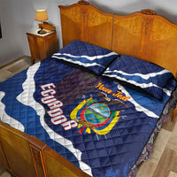 Custom Ecuador 2026 Football Quilt Bed Set Come On La Tri Grunge Style