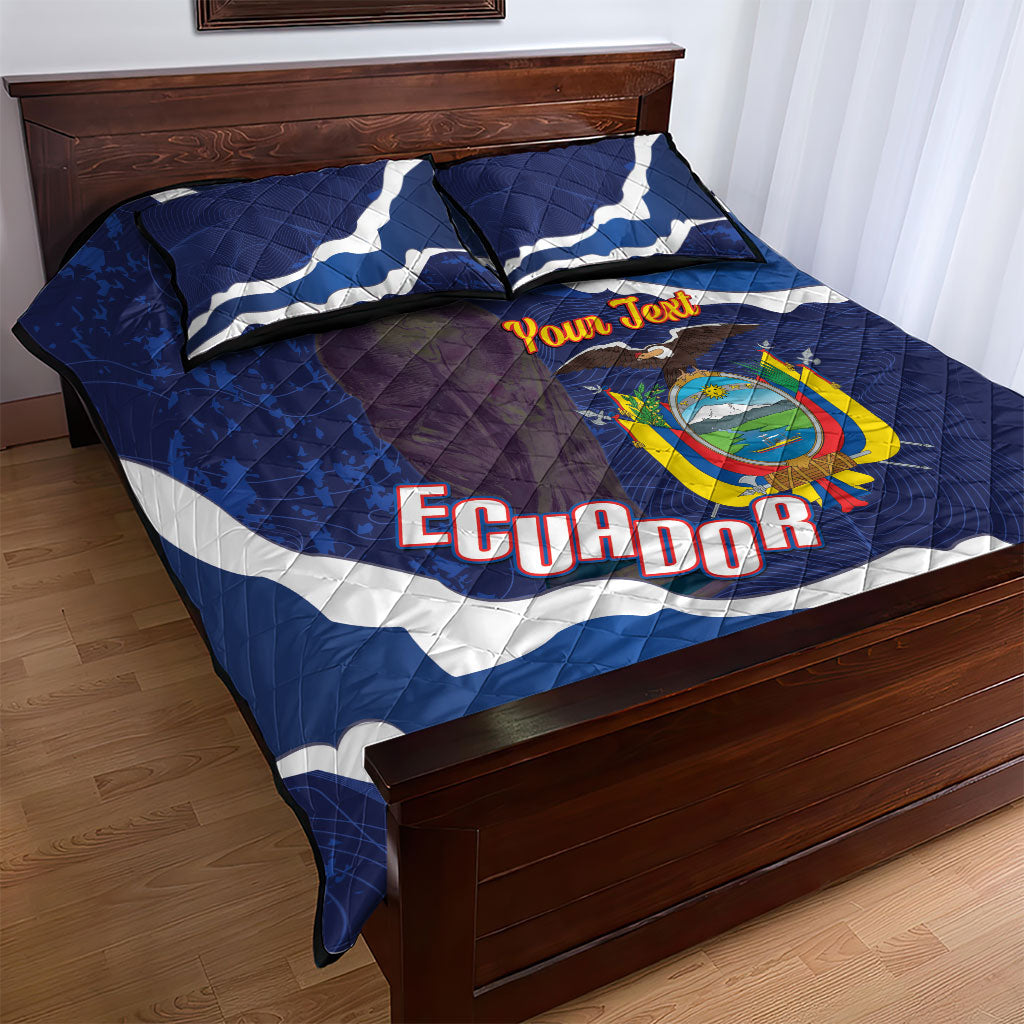 Custom Ecuador 2026 Football Quilt Bed Set Come On La Tri Grunge Style