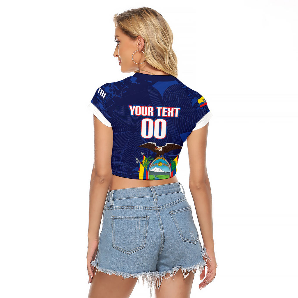 Custom Ecuador 2026 Football Raglan Cropped T Shirt Come On La Tri Grunge Style