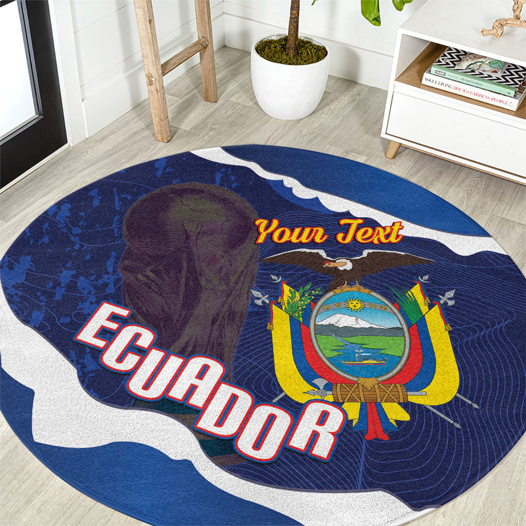 Custom Ecuador 2026 Football Round Carpet Come On La Tri Grunge Style