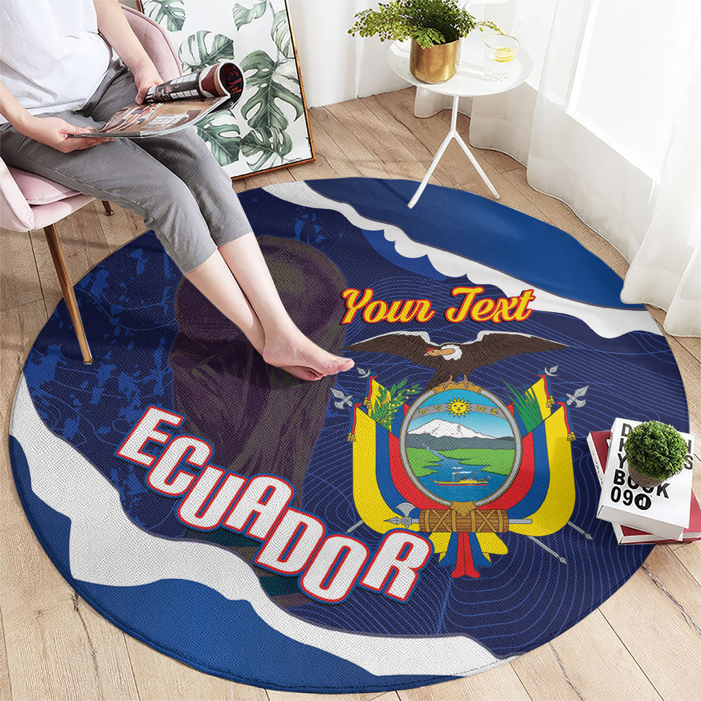 Custom Ecuador 2026 Football Round Carpet Come On La Tri Grunge Style