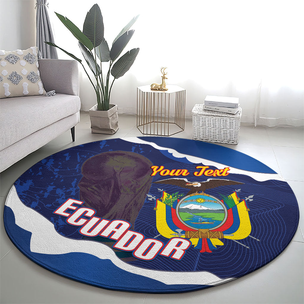 Custom Ecuador 2026 Football Round Carpet Come On La Tri Grunge Style