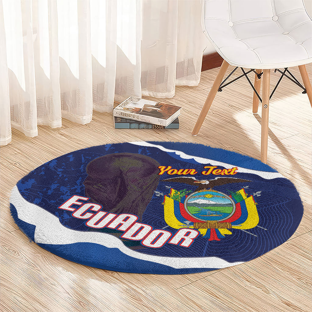 Custom Ecuador 2026 Football Round Carpet Come On La Tri Grunge Style