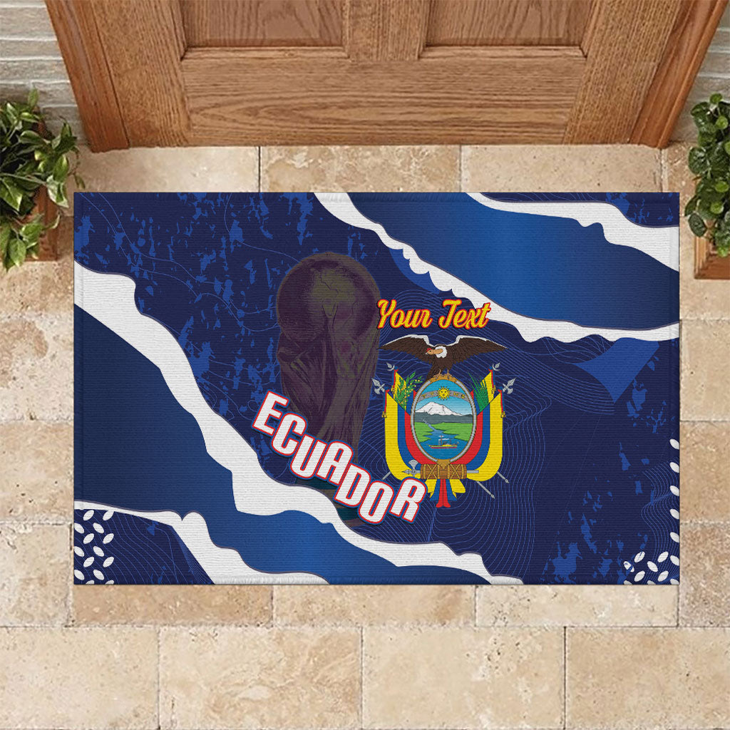 Custom Ecuador 2026 Football Rubber Doormat Come On La Tri Grunge Style
