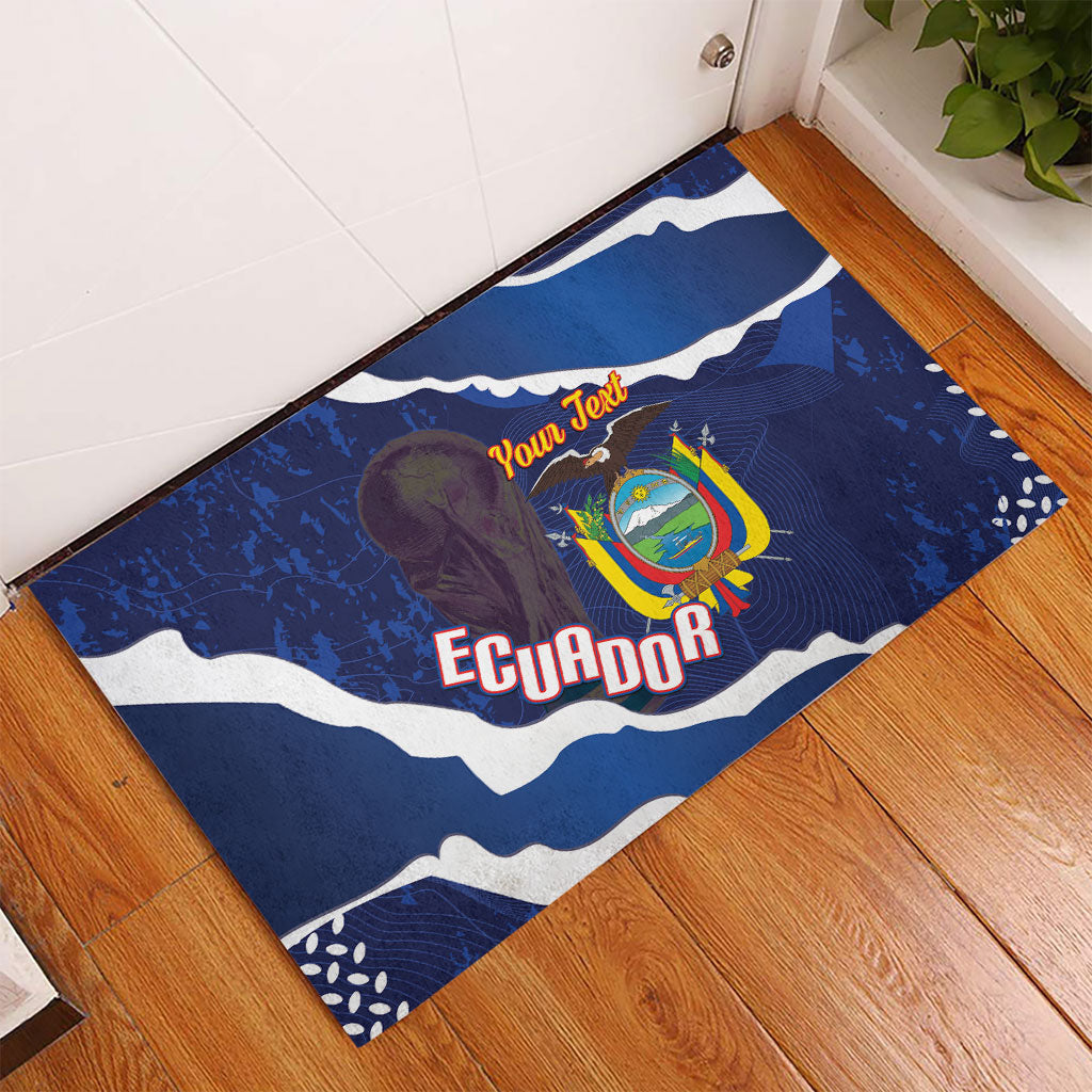 Custom Ecuador 2026 Football Rubber Doormat Come On La Tri Grunge Style