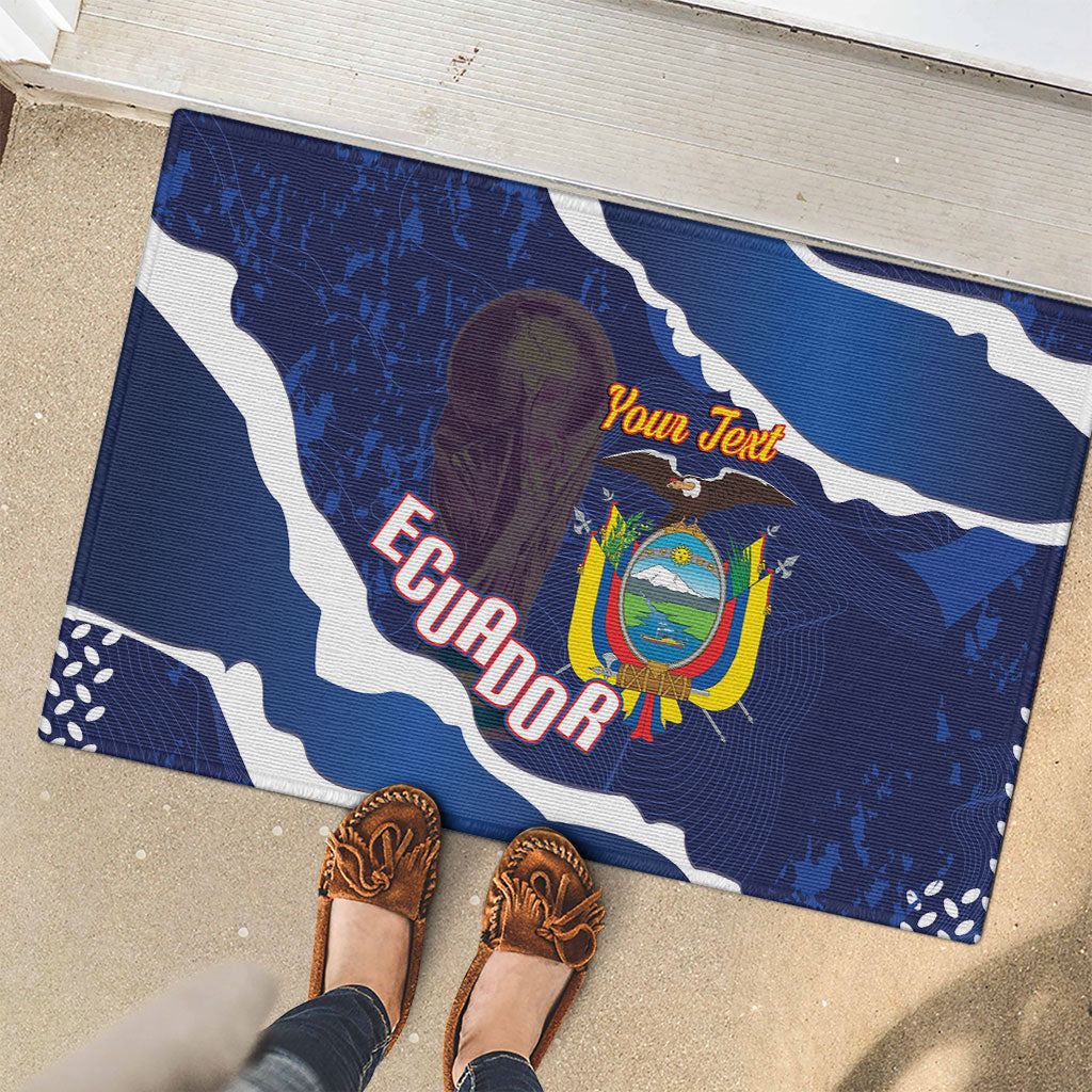 Custom Ecuador 2026 Football Rubber Doormat Come On La Tri Grunge Style