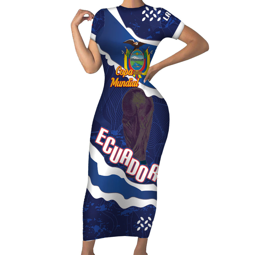 Custom Ecuador 2026 Football Short Sleeve Bodycon Dress Come On La Tri Grunge Style