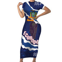 Custom Ecuador 2026 Football Short Sleeve Bodycon Dress Come On La Tri Grunge Style