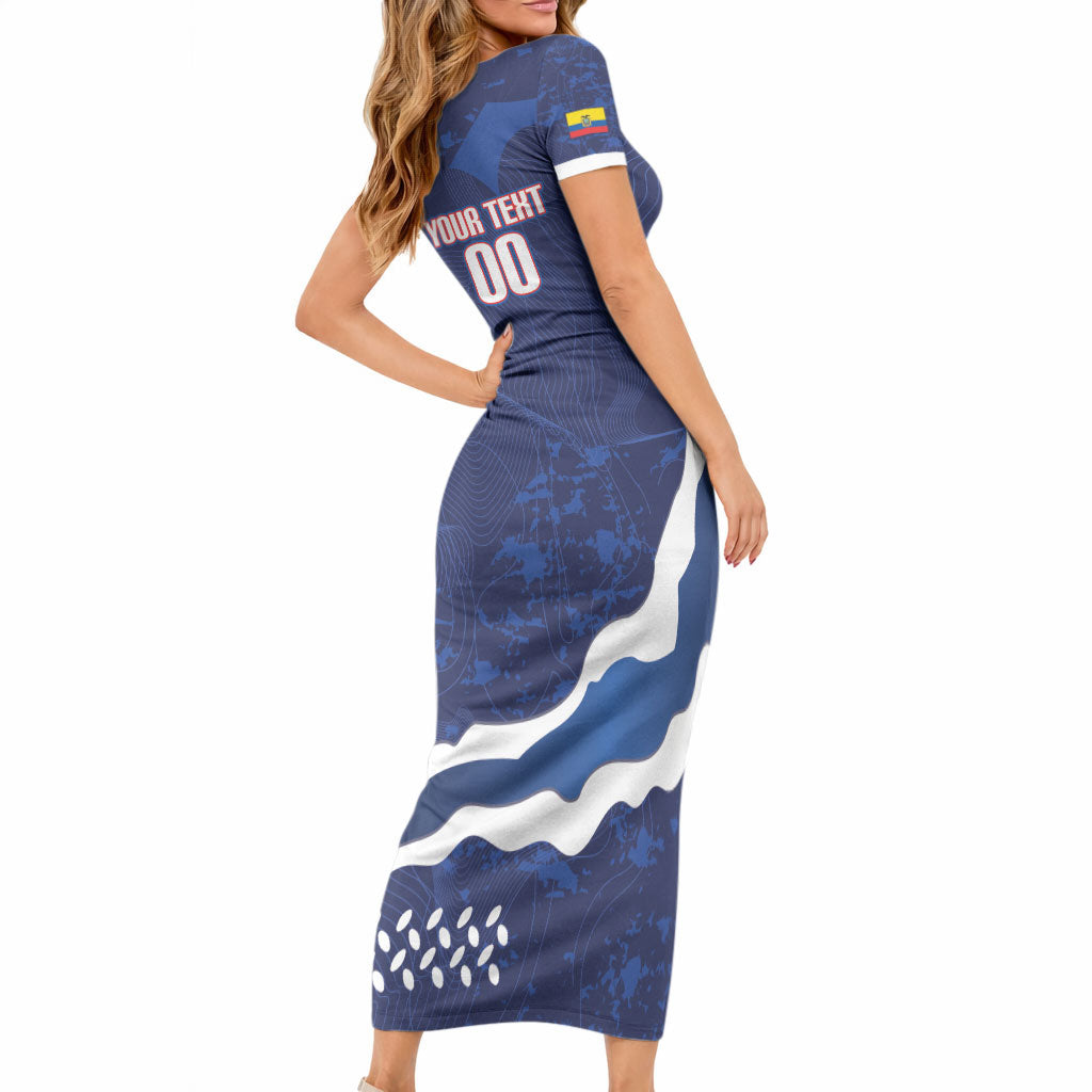 Custom Ecuador 2026 Football Short Sleeve Bodycon Dress Come On La Tri Grunge Style LT14