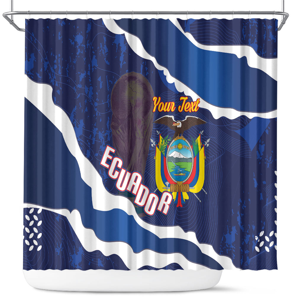 Custom Ecuador 2026 Football Shower Curtain Come On La Tri Grunge Style