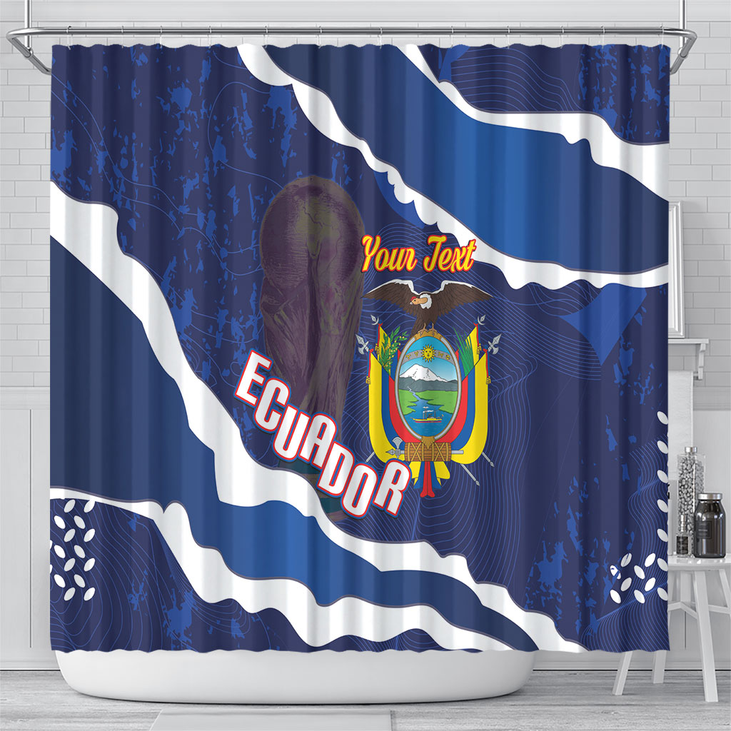 Custom Ecuador 2026 Football Shower Curtain Come On La Tri Grunge Style