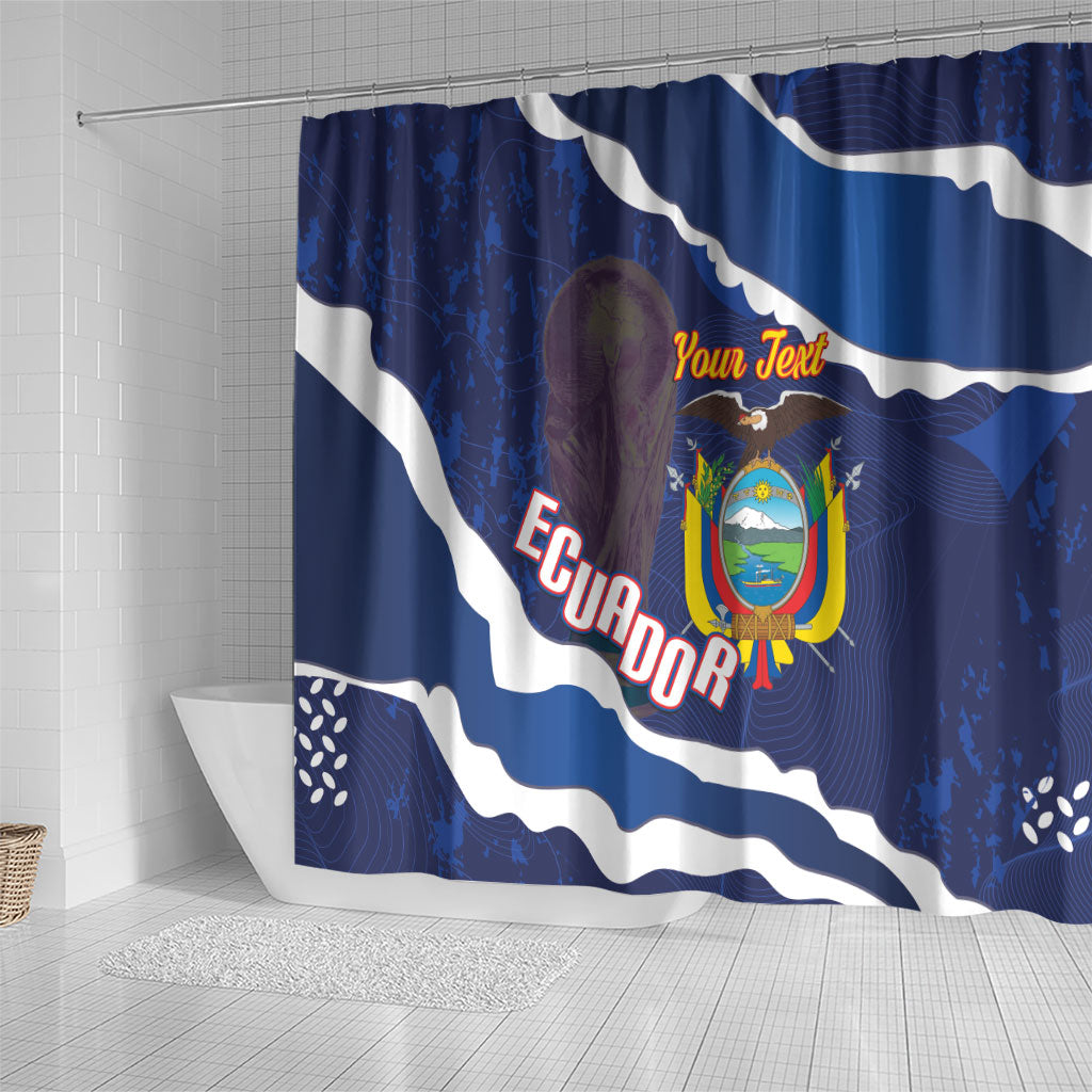 Custom Ecuador 2026 Football Shower Curtain Come On La Tri Grunge Style