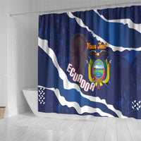 Custom Ecuador 2026 Football Shower Curtain Come On La Tri Grunge Style