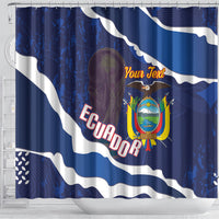 Custom Ecuador 2026 Football Shower Curtain Come On La Tri Grunge Style