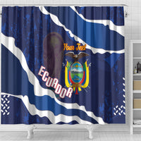 Custom Ecuador 2026 Football Shower Curtain Come On La Tri Grunge Style