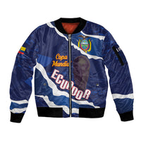 Custom Ecuador 2026 Football Sleeve Zip Bomber Jacket Come On La Tri Grunge Style
