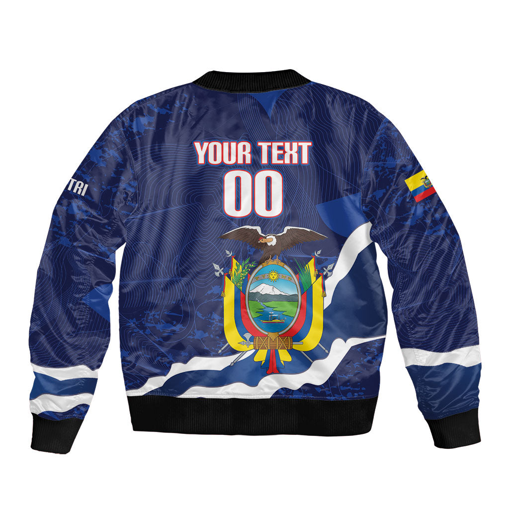 Custom Ecuador 2026 Football Sleeve Zip Bomber Jacket Come On La Tri Grunge Style