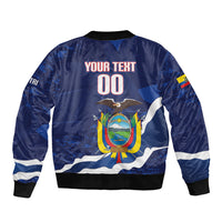 Custom Ecuador 2026 Football Sleeve Zip Bomber Jacket Come On La Tri Grunge Style