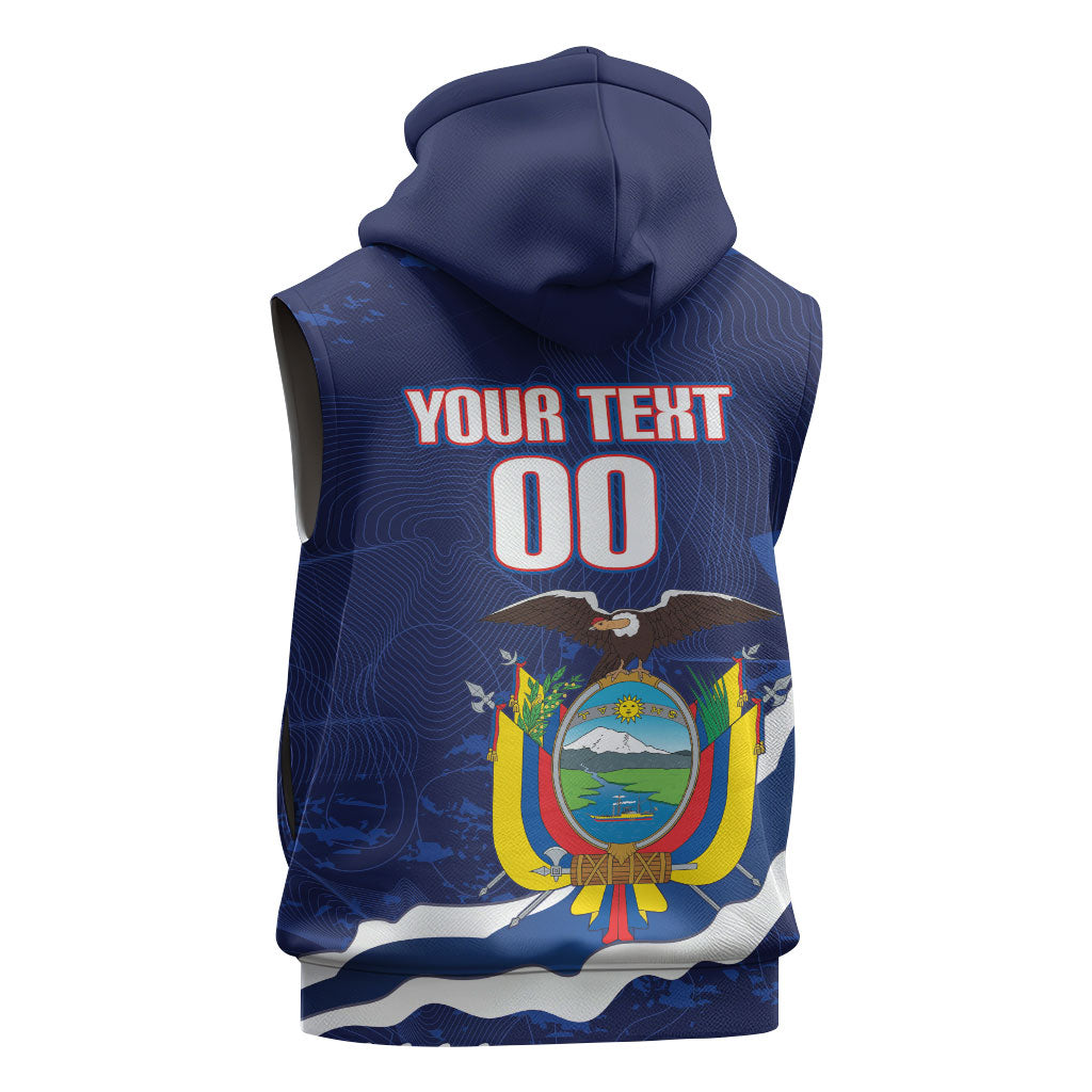 Custom Ecuador 2026 Football Sleeveless Hoodie Come On La Tri Grunge Style