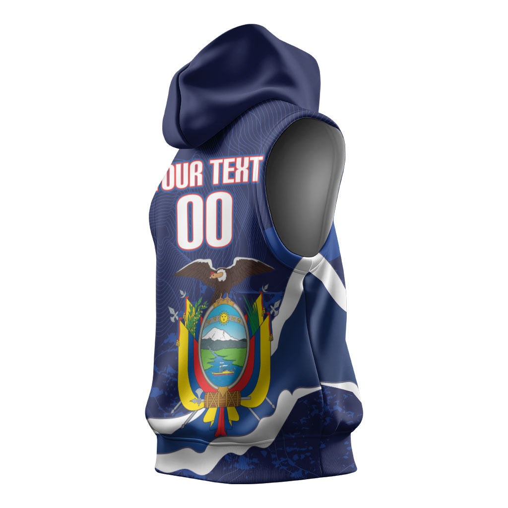 Custom Ecuador 2026 Football Sleeveless Hoodie Come On La Tri Grunge Style