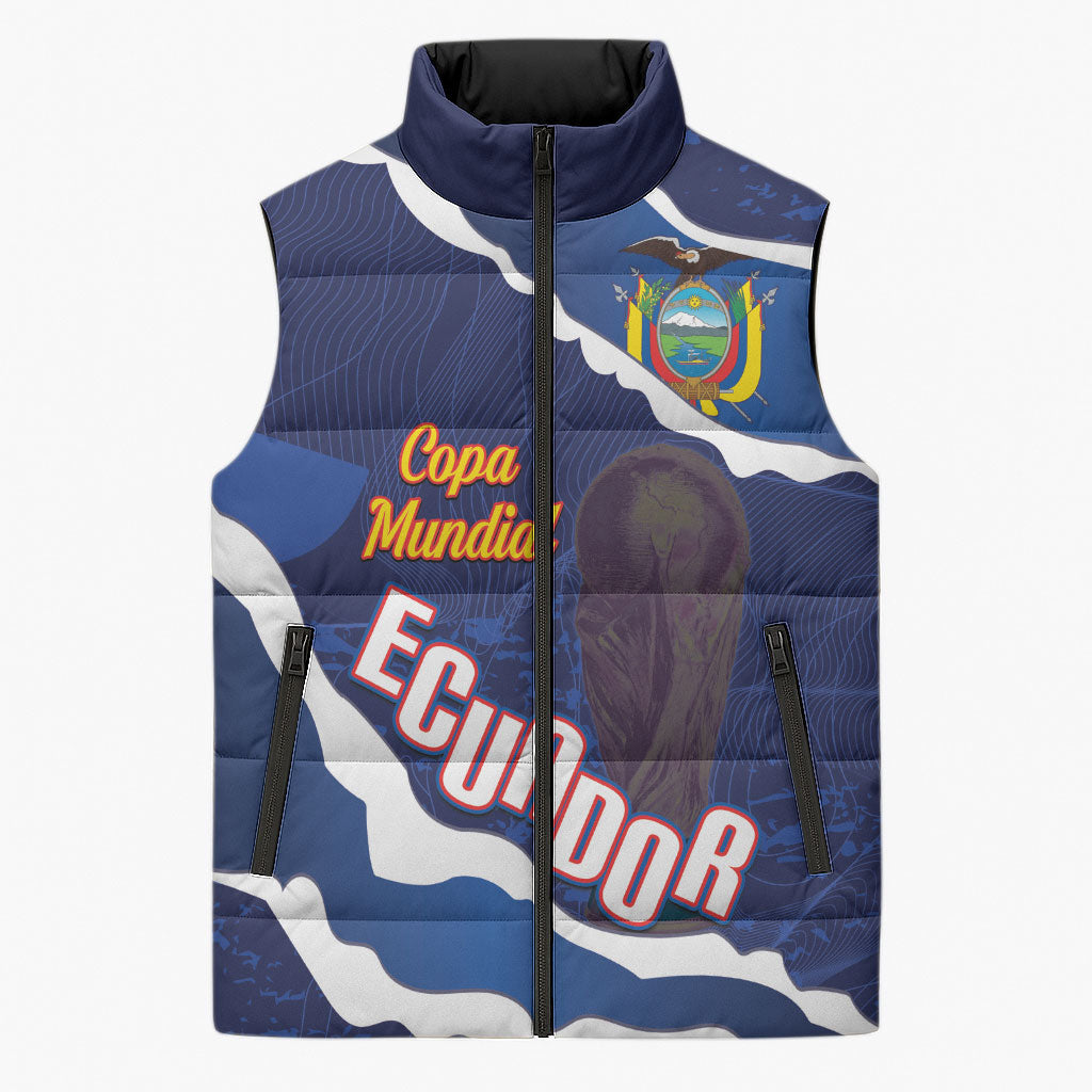 Custom Ecuador 2026 Football Sleeveless Puffer Jacket Come On La Tri Grunge Style