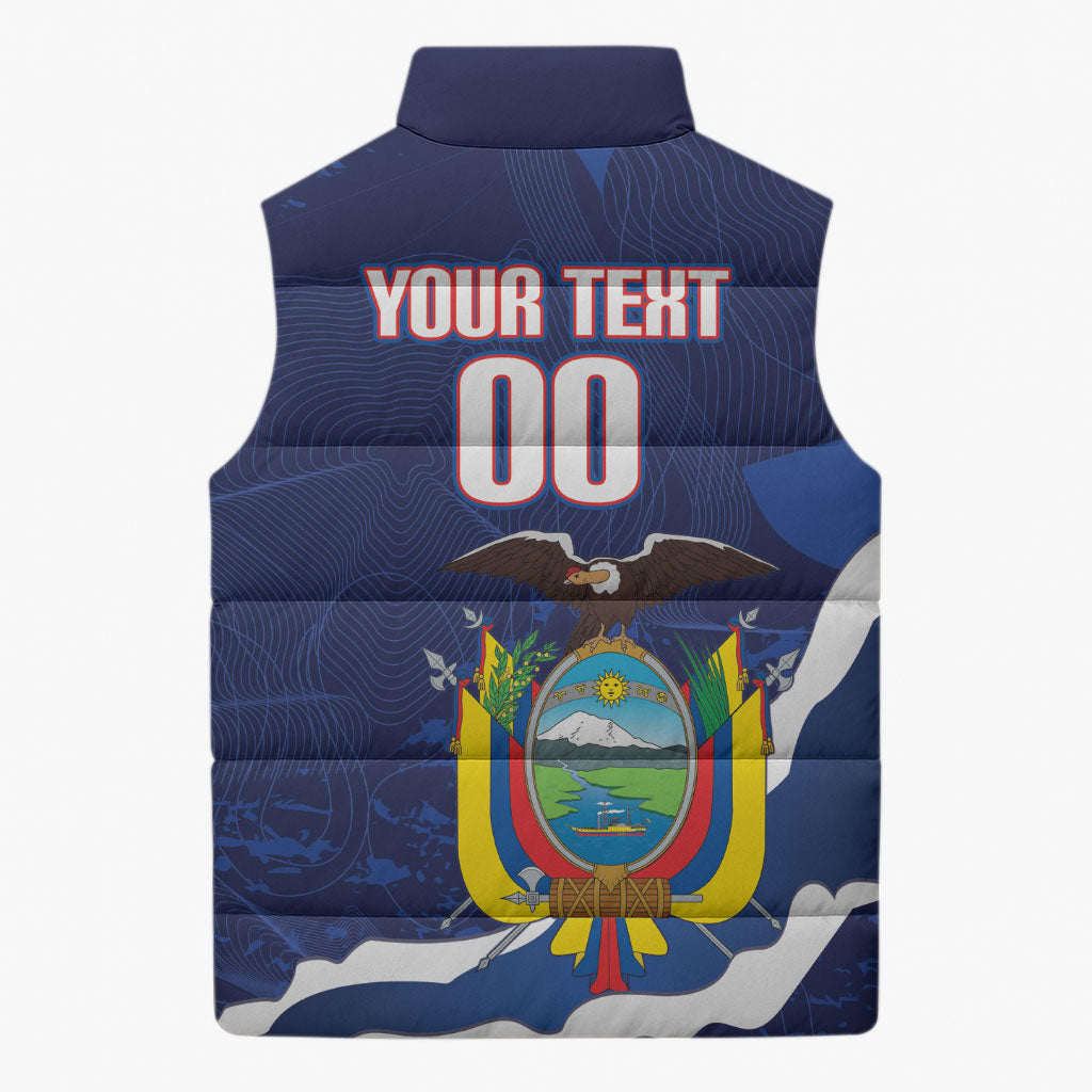 Custom Ecuador 2026 Football Sleeveless Puffer Jacket Come On La Tri Grunge Style