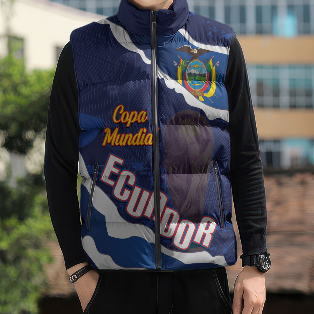 Custom Ecuador 2026 Football Sleeveless Puffer Jacket Come On La Tri Grunge Style