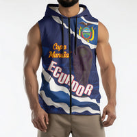 Custom Ecuador 2026 Football Sleeveless Zip Hoodie Come On La Tri Grunge Style