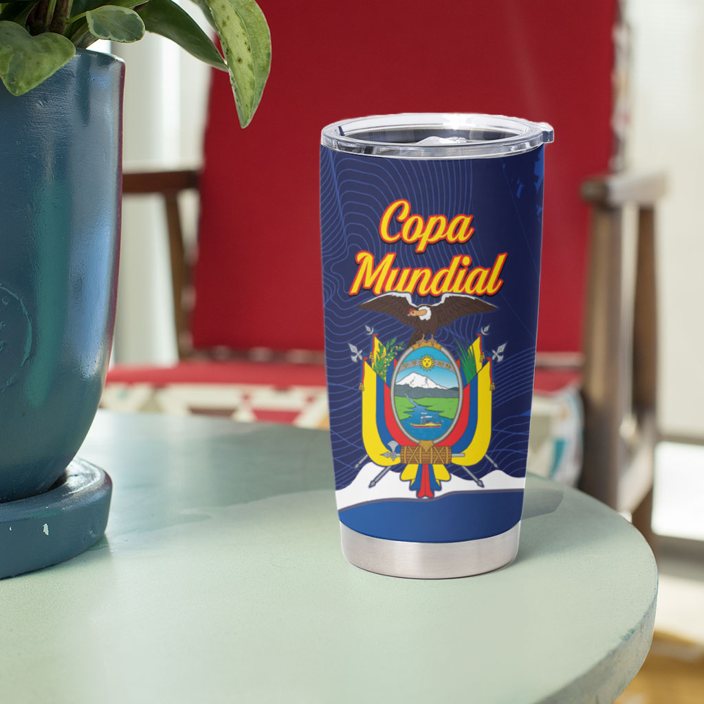 Custom Ecuador 2026 Football Tumbler Cup Come On La Tri Grunge Style