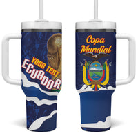 Custom Ecuador 2026 Football Tumbler With Handle Come On La Tri Grunge Style