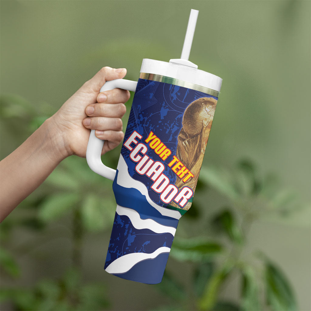 Custom Ecuador 2026 Football Tumbler With Handle Come On La Tri Grunge Style