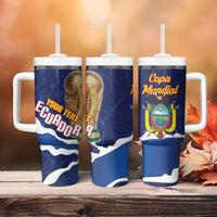 Custom Ecuador 2026 Football Tumbler With Handle Come On La Tri Grunge Style