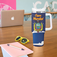 Custom Ecuador 2026 Football Tumbler With Handle Come On La Tri Grunge Style