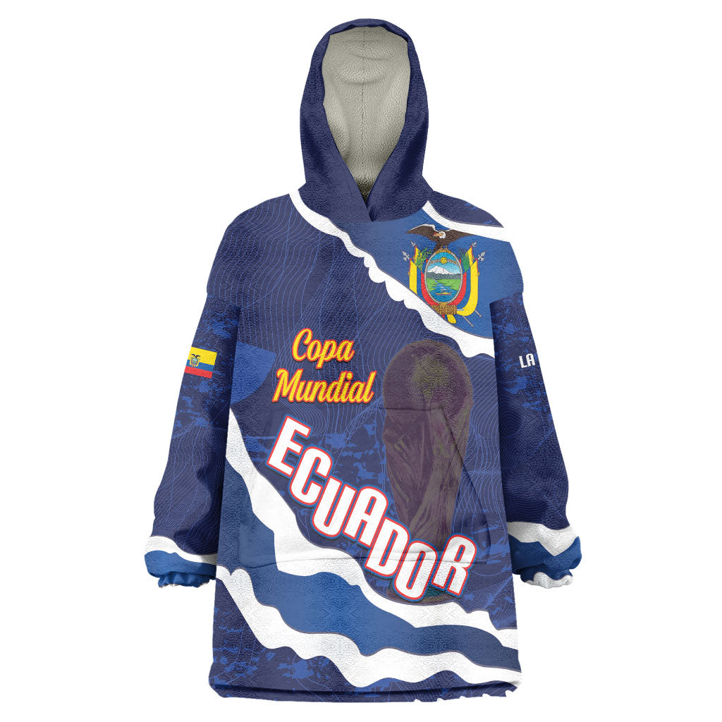 Custom Ecuador 2026 Football Wearable Blanket Hoodie Come On La Tri Grunge Style