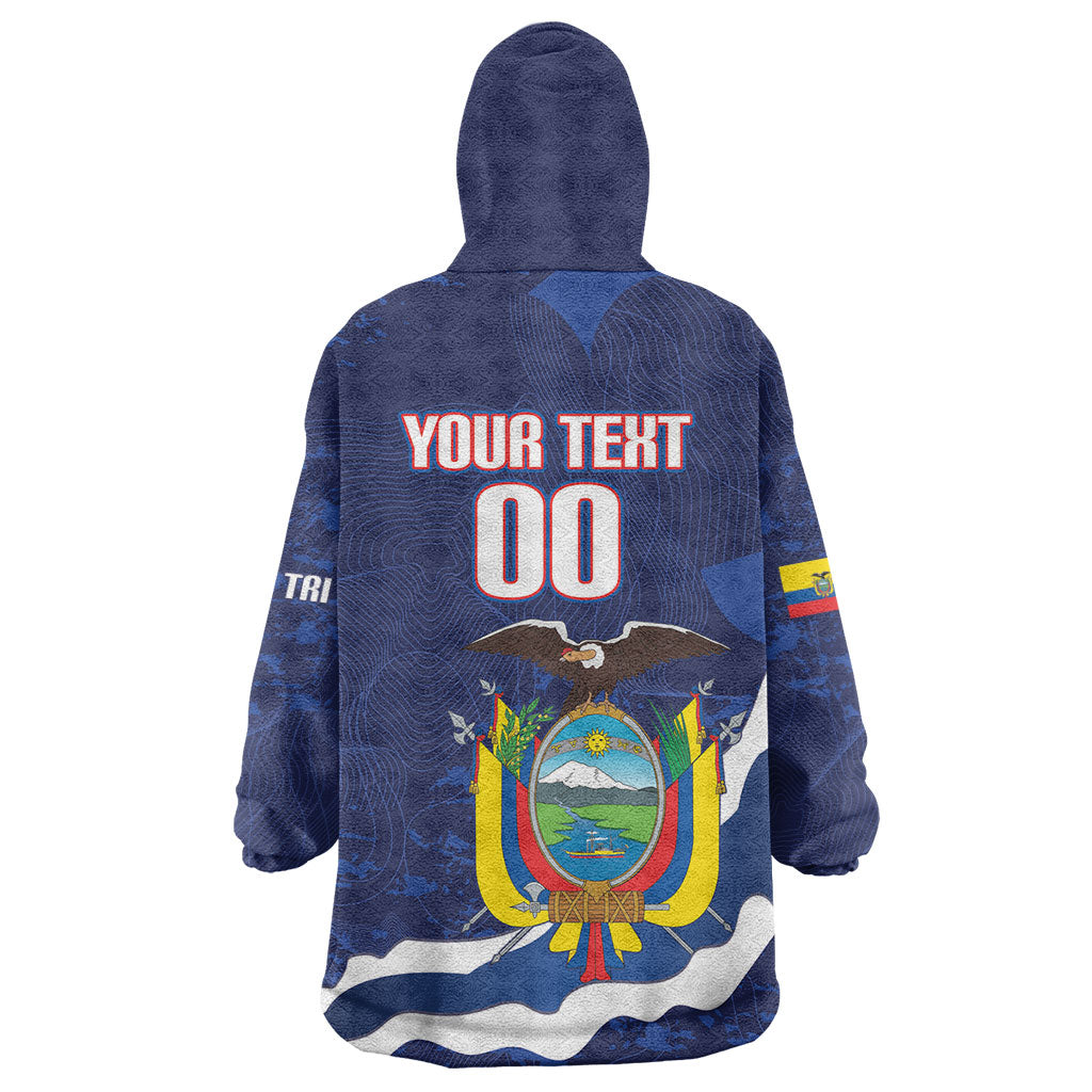 Custom Ecuador 2026 Football Wearable Blanket Hoodie Come On La Tri Grunge Style