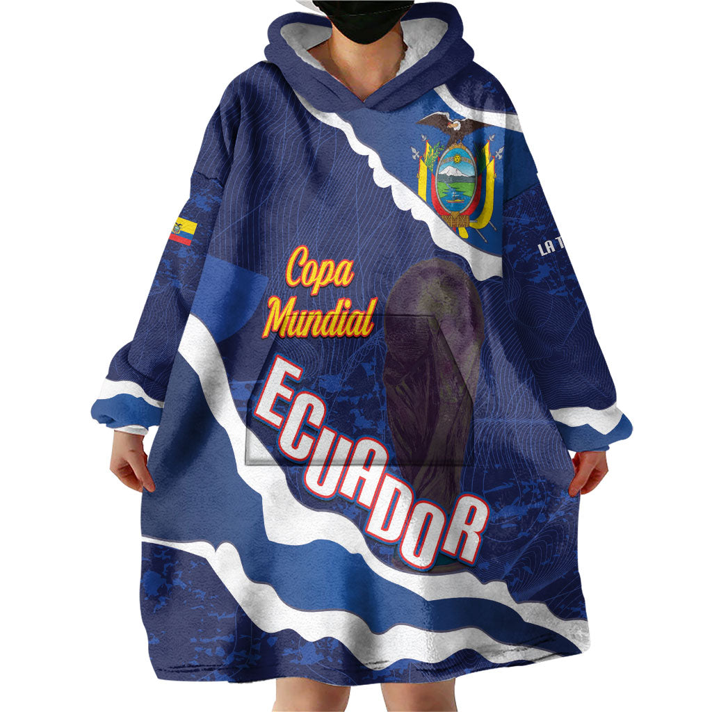Custom Ecuador 2026 Football Wearable Blanket Hoodie Come On La Tri Grunge Style