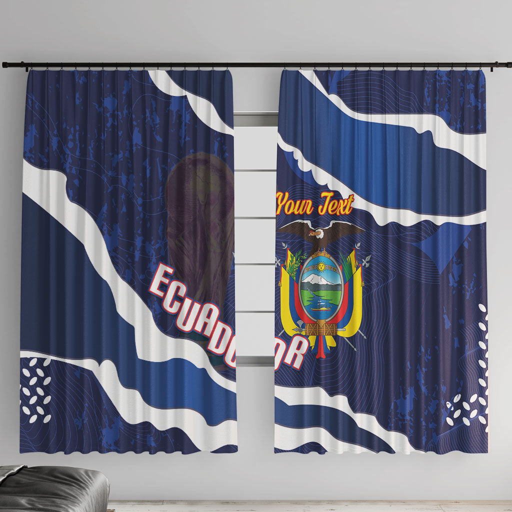 Custom Ecuador 2026 Football Window Curtain Come On La Tri Grunge Style