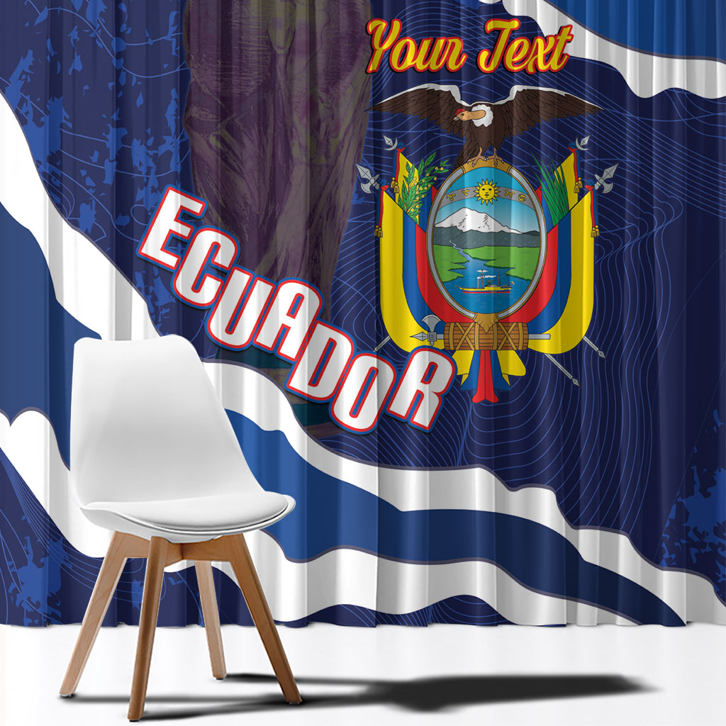Custom Ecuador 2026 Football Window Curtain Come On La Tri Grunge Style