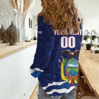 Custom Ecuador 2026 Football Women Casual Shirt Come On La Tri Grunge Style