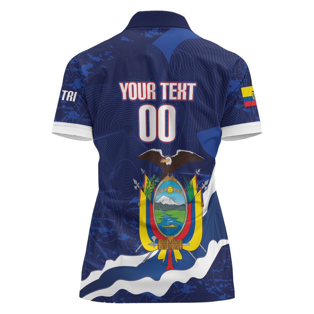 Custom Ecuador 2026 Football Women Polo Shirt Come On La Tri Grunge Style