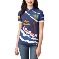 Custom Ecuador 2026 Football Women Polo Shirt Come On La Tri Grunge Style