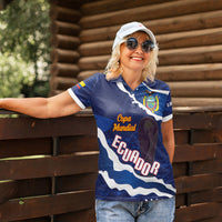 Custom Ecuador 2026 Football Women Polo Shirt Come On La Tri Grunge Style