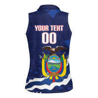 Custom Ecuador 2026 Football Women Sleeveless Polo Shirt Come On La Tri Grunge Style