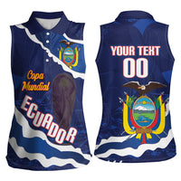 Custom Ecuador 2026 Football Women Sleeveless Polo Shirt Come On La Tri Grunge Style