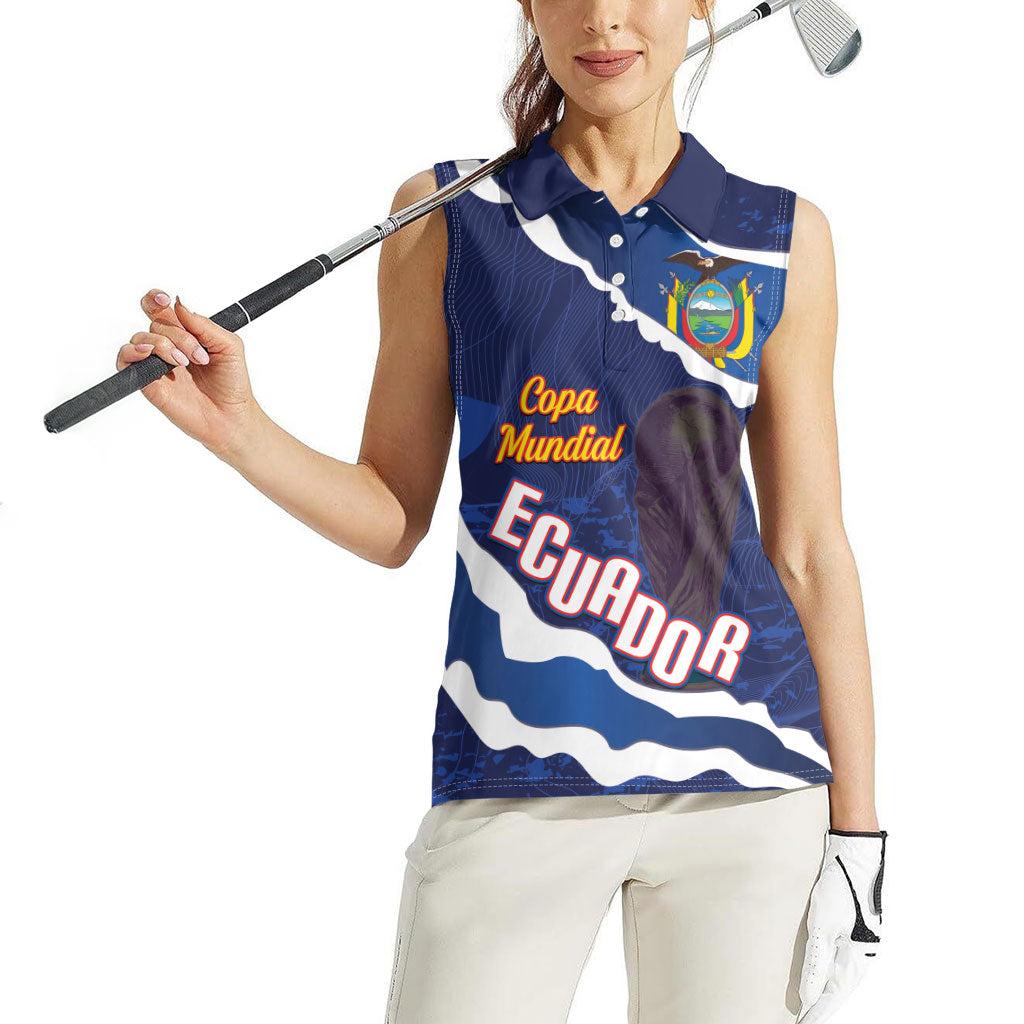 Custom Ecuador 2026 Football Women Sleeveless Polo Shirt Come On La Tri Grunge Style