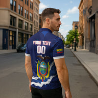 Custom Ecuador 2026 Football Zipper Polo Shirt Come On La Tri Grunge Style
