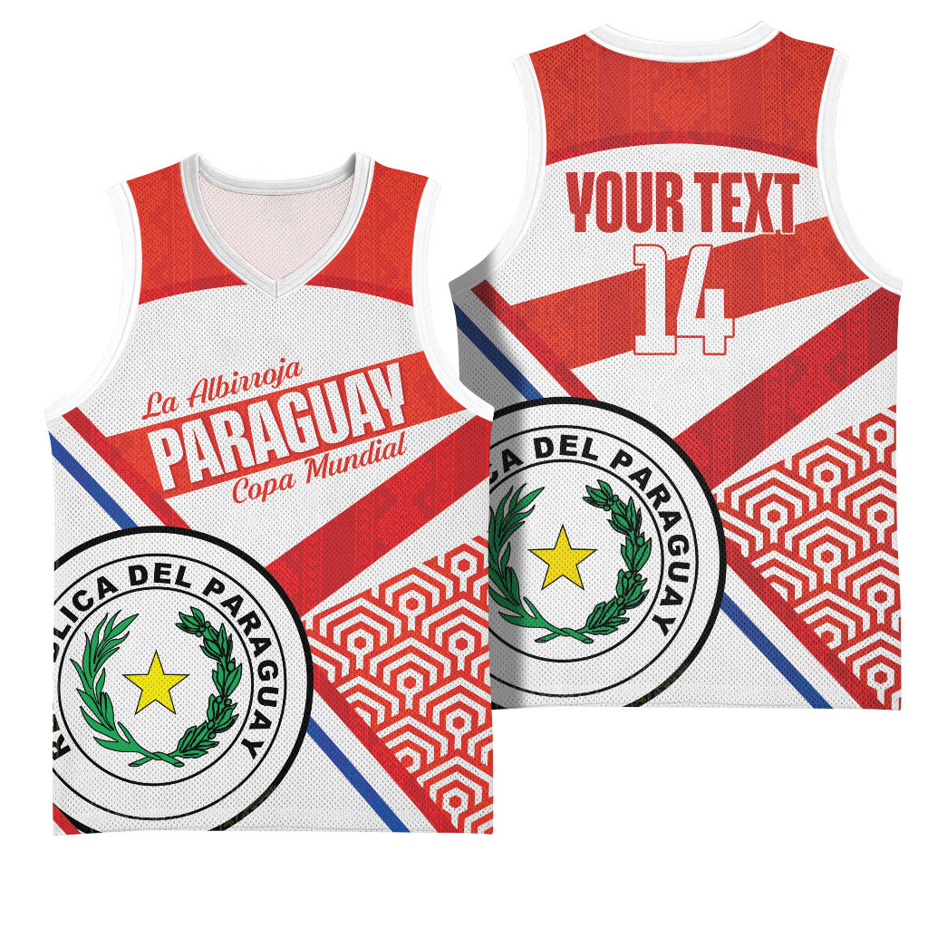 Custom Paraguay 2026 Football Basketball Jersey Come On La Albirroja