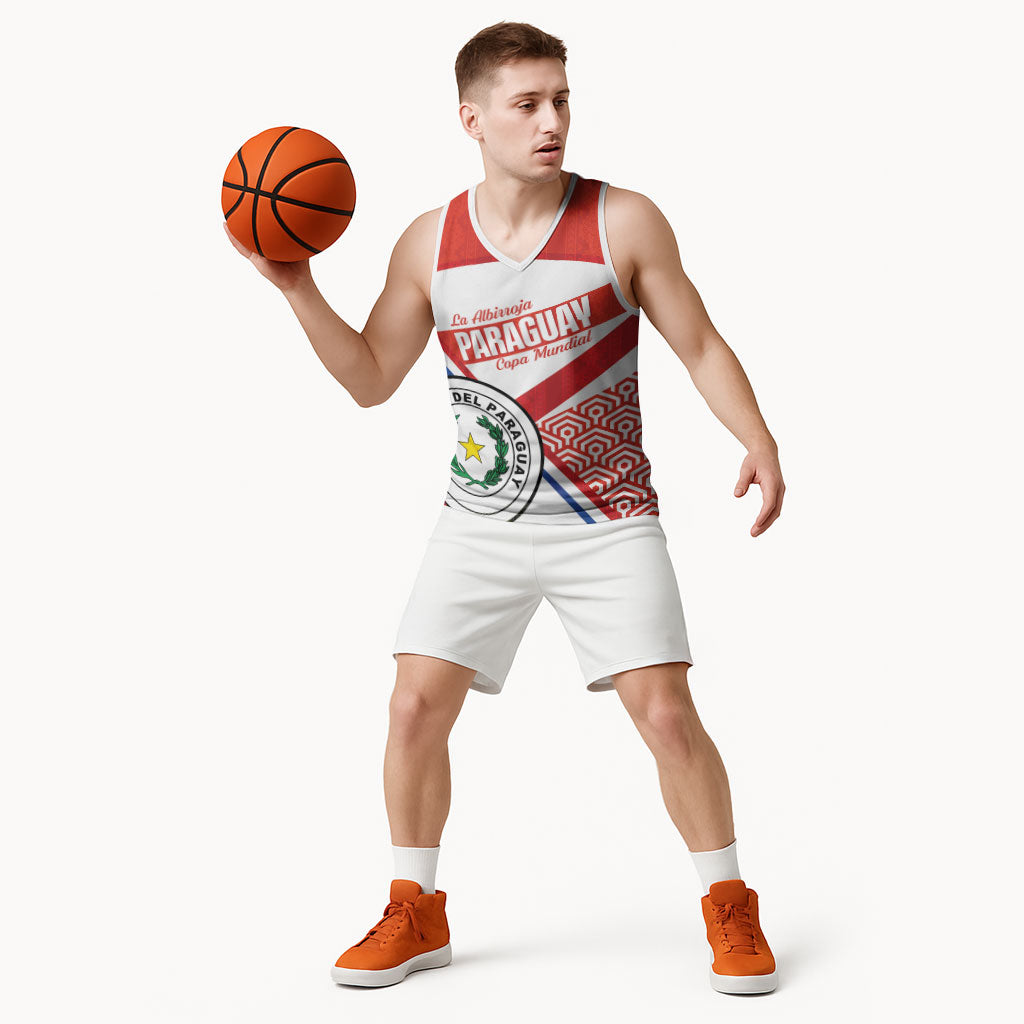 Custom Paraguay 2026 Football Basketball Jersey Come On La Albirroja